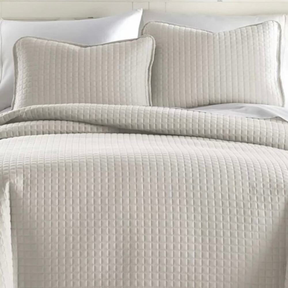 Southshore Fine Linens Oversized Lightweight 3 Pc Quilt Set Off White Full/Queen